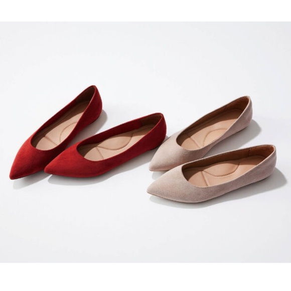 NWT UNIQLO Women's Deep Red Flat Shoes - Picture 1 of 8